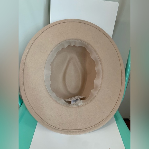 NWT J. Crew 100% Wool Cream Fedora Gold Chain M/L main image 5